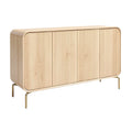 Moderne Houten Dressoir met Gouden Poten en Geribbelde Deuren