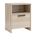 Nachtkastje van Hout met Lade en Open Vak - Modern en Functioneel