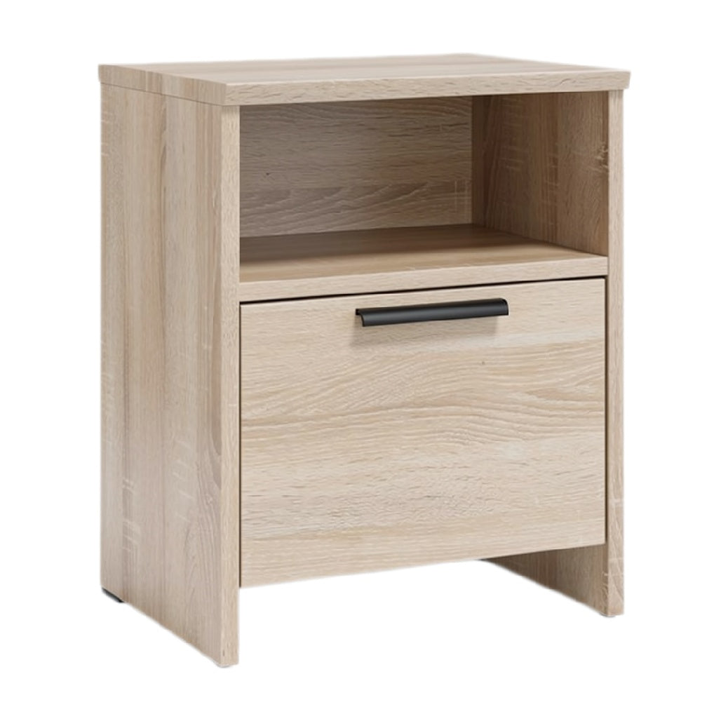 Nachtkastje van Hout met Lade en Open Vak - Modern en Functioneel