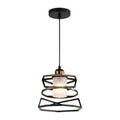 **Moderne Hanglamp met Geometrisch Ontwerp en Witte Glazen Kap**