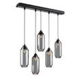Vijflichts Hanglamp met Glasdimmers in Modern Ontwerp