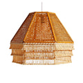 Hanglamp van Riet met Franjes - Moderne Draaikap Verlichting