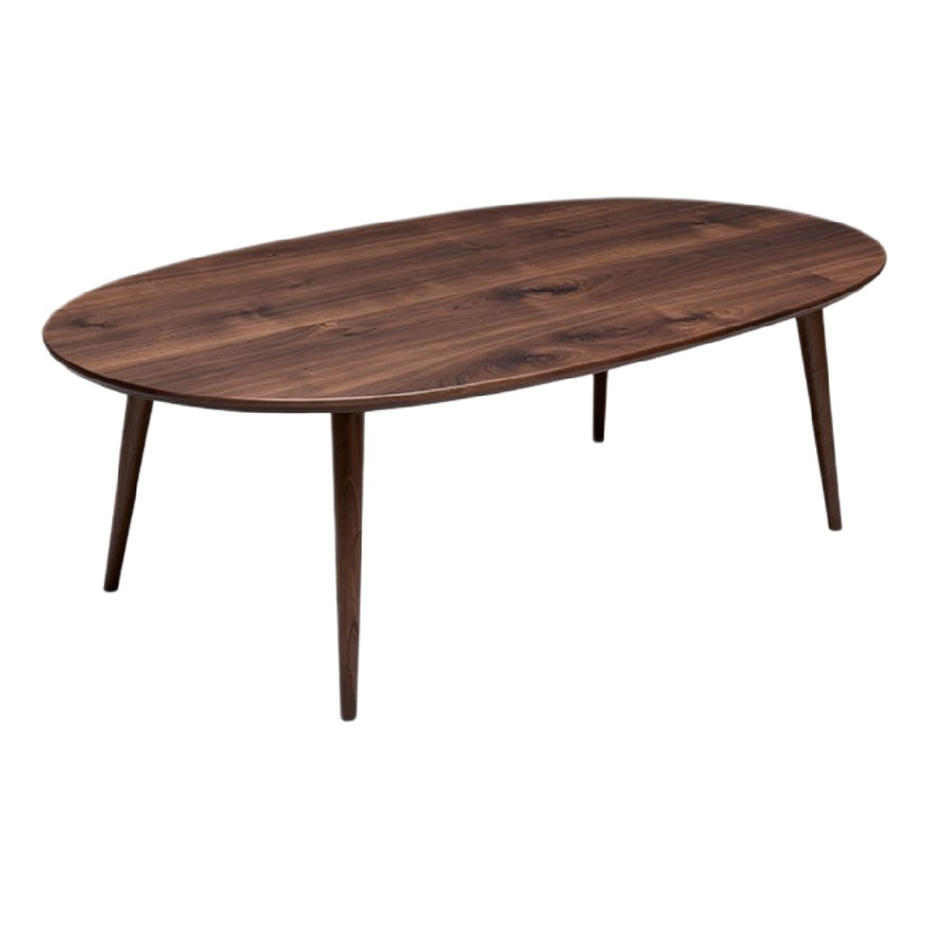 **Houten Ovale Salontafel met Slanke Poten**