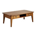 Technische Titel: "Elegante Houten Salontafel met 2 Lades en Open Opslag"